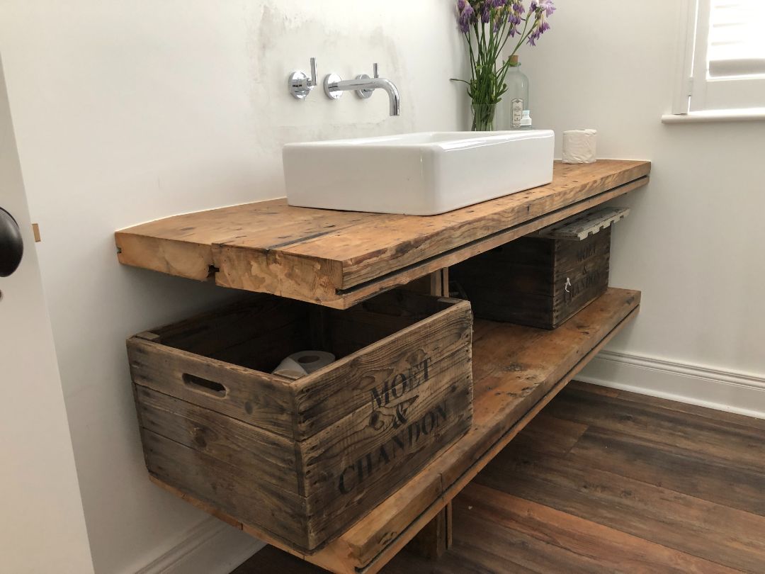 Reclaimed Wood Bathroom Vanity Unit Gt Carpentry Building Services
